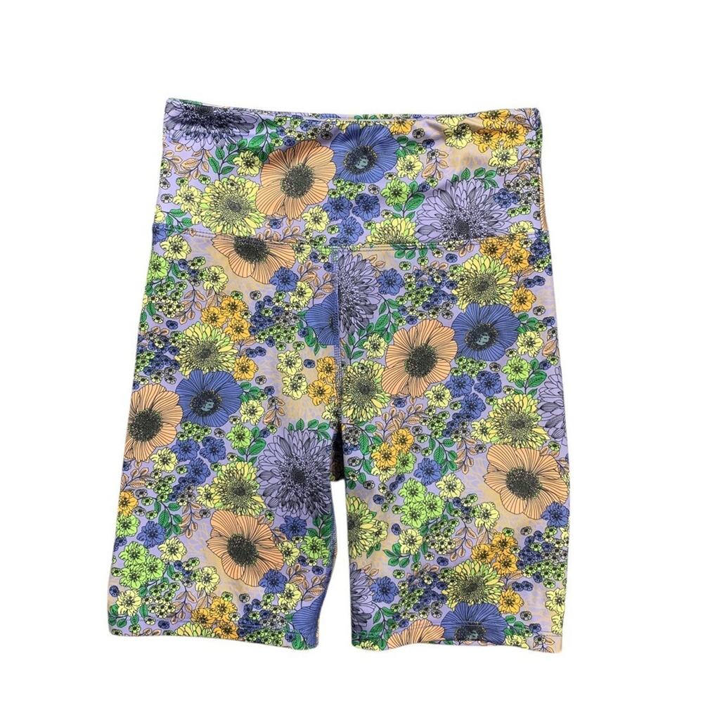 Nanette Lepore Shorts Womens S Small Multi Floral High Waist 8 Inch Bike Workout